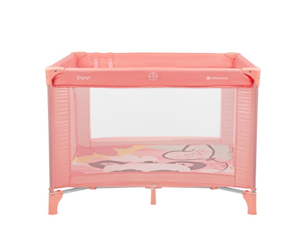KikkaBoo Tarc de joaca pentru copii Enjoy Pink Panda 2023 cu pliere compactausa mare de acces cu fermoarsaltea pliabila moaleinele si geanta pentru transport incluse