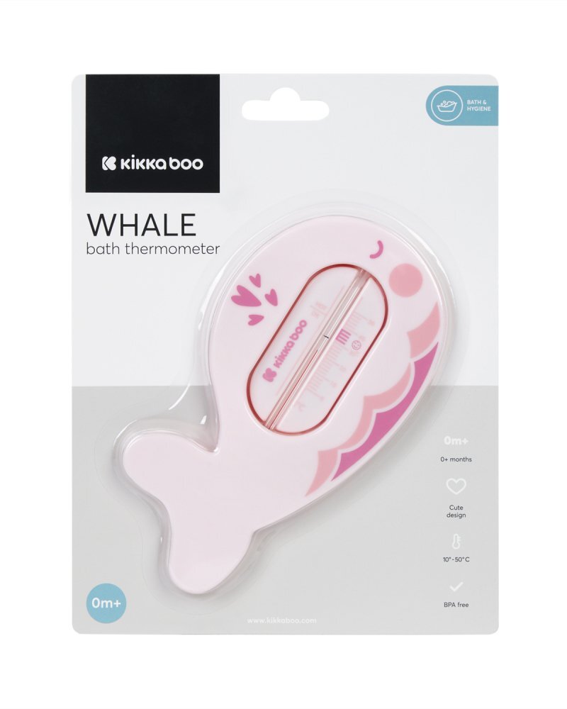 KikkaBoo Termometru de baie si camera Whale Roz
