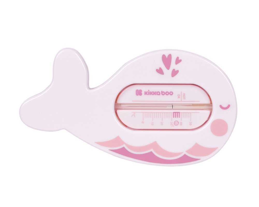 KikkaBoo Termometru de baie si camera Whale Roz
