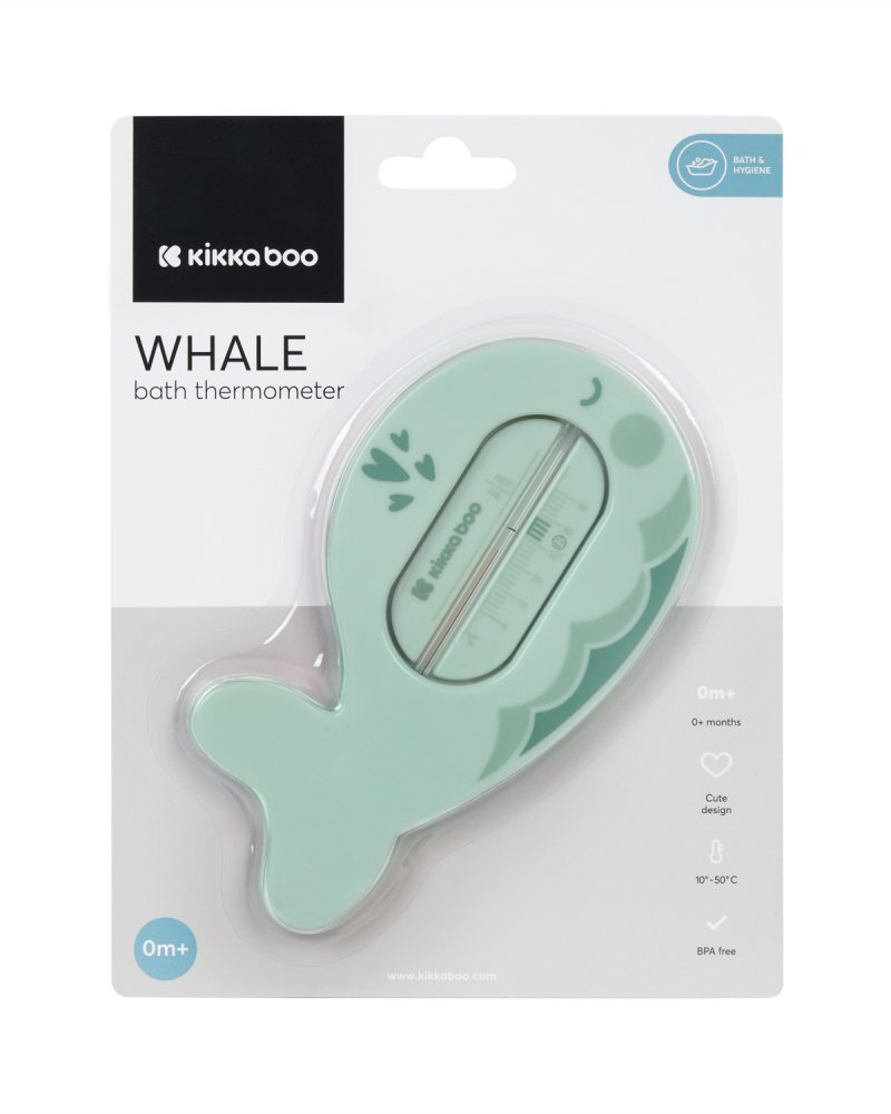 KikkaBoo Termometru de baie si camera Whale Verde