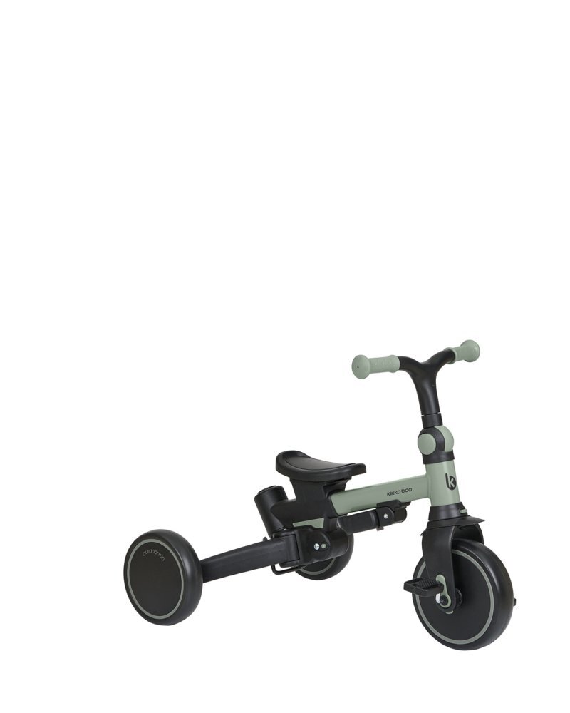 KikkaBoo Tricicleta 8in1 pentru copii Aluma Greende la 12 lunicadru din aluminiusezut rotativspatar reglabilmaner parental reglabilcopertina reglabiladetasabilacentura de siguranta