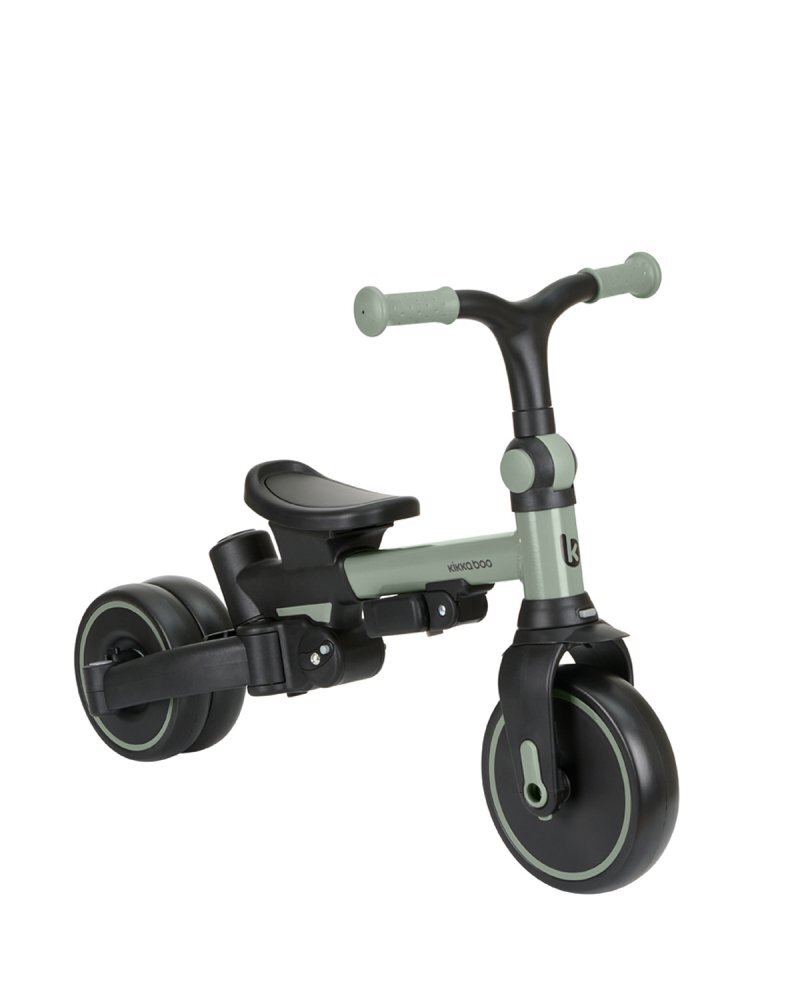 KikkaBoo Tricicleta 8in1 pentru copii Aluma Greende la 12 lunicadru din aluminiusezut rotativspatar reglabilmaner parental reglabilcopertina reglabiladetasabilacentura de siguranta