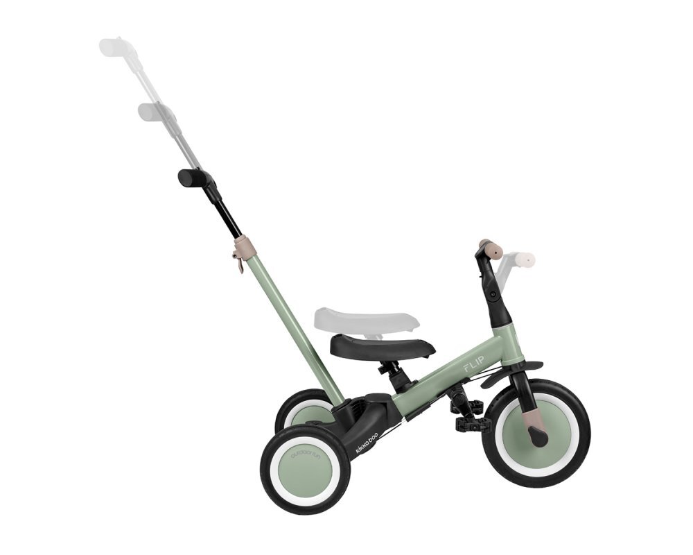 KikkaBoo Tricicleta pentru copii Flip Army Green multifunctionala transformabila 5 in 1 cu scaun reglabil bara de protectie detasabila potrivita de la 1 an la 5 ani