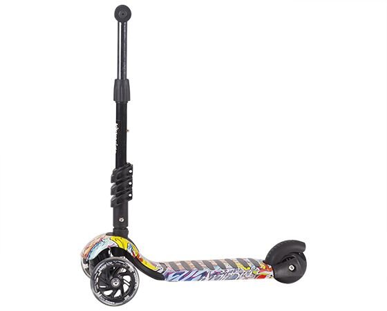 KikkaBoo Trotineta evolutiva Scooter 3 in 1 Ride and Skate Scretch cu roti luminoaseghidon si scaun reglabilerulmenti ABEC-7recomandata de la 18 luni
