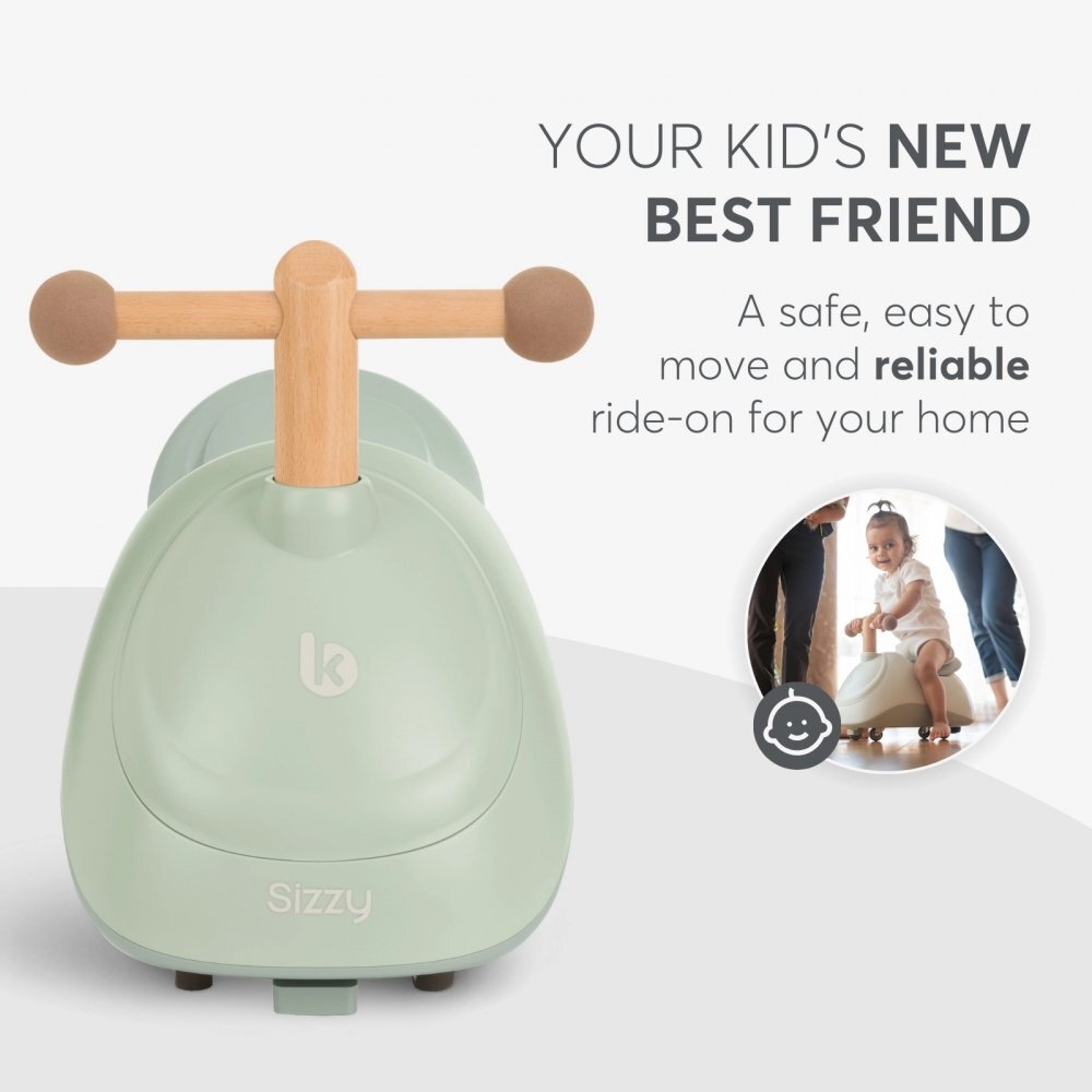 KikkaBoo Vehicul fara pedale pentru copii Ride On Sizzy Mint multidirectionalmanere pentru sustineresezut ergonomic moalesistem de protectie antirasturnareroti pivotante pentru multisuprafetede la 12 luni