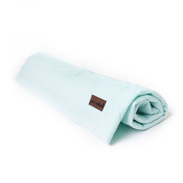 Kinder Hop Paturica Soft Touch cu doua fete catifea si bumbac 100x70 cm Aquamarine