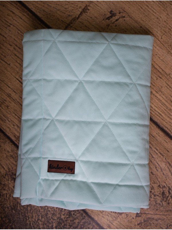 Kinder Hop Paturica Soft Touch cu doua fete catifea si bumbac 100x70 cm Aquamarine