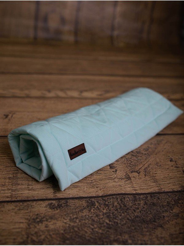 Kinder Hop Paturica Soft Touch cu doua fete catifea si bumbac 100x70 cm Aquamarine