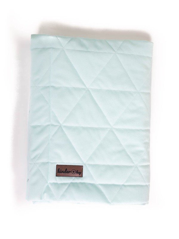 Kinder Hop Paturica Soft Touch cu doua fete catifea si bumbac 100x70 cm Aquamarine