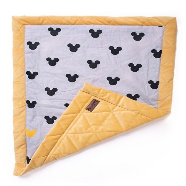 Kinder Hop Paturica Soft Touch cu doua fete catifea si bumbac 50x70 cm Mustard