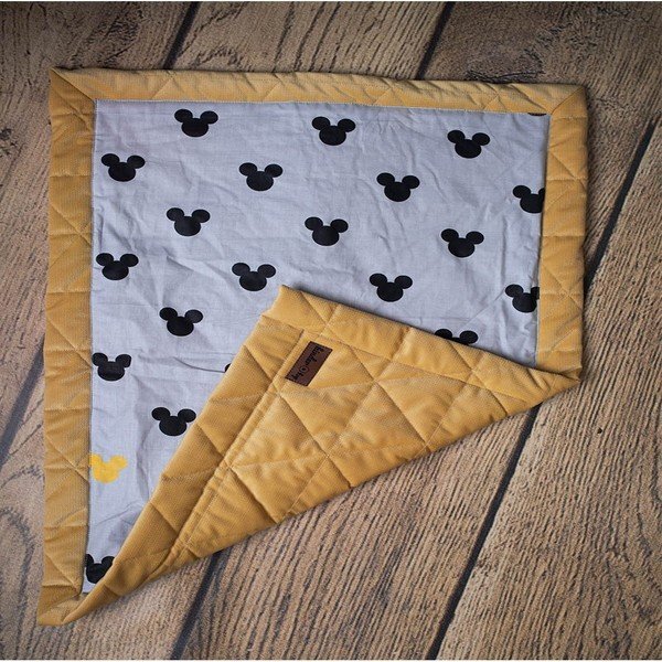Kinder Hop Paturica Soft Touch cu doua fete catifea si bumbac 50x70 cm Mustard