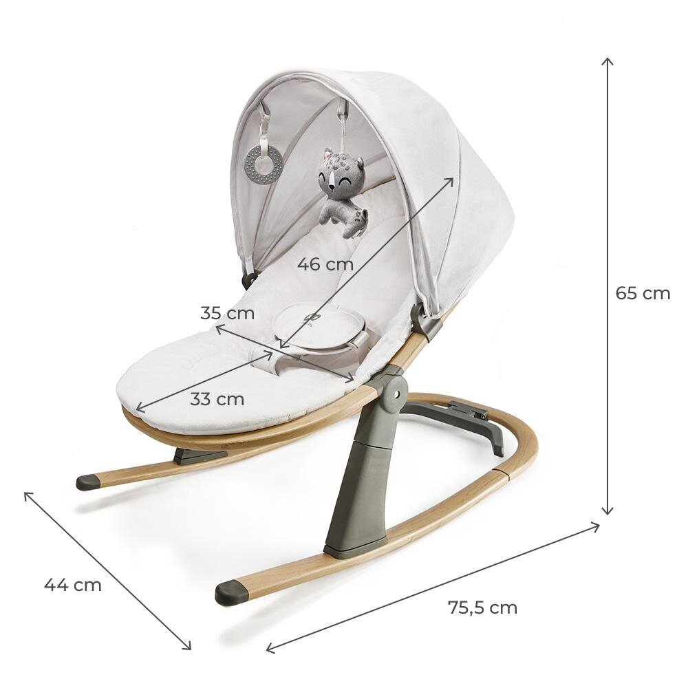 KINDERKRAFT Balansoar pentru copii cu jucarii Elsu pana la 9 kg spatar reglabil in 3 pozitii cadru de aluminiu plasa pentru tantari