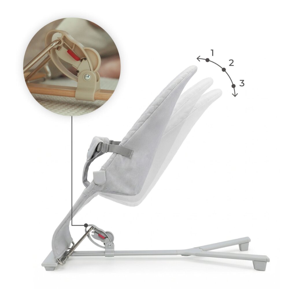 KINDERKRAFT Balansoar pliabil Mimi Light Grey spatar reglabil bara cu jucarii