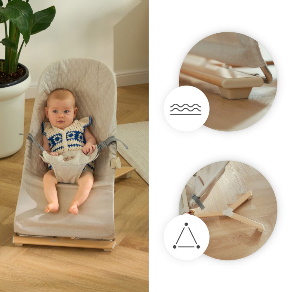 KINDERKRAFT Balansoar pliabil Mimi Light Grey spatar reglabil bara cu jucarii