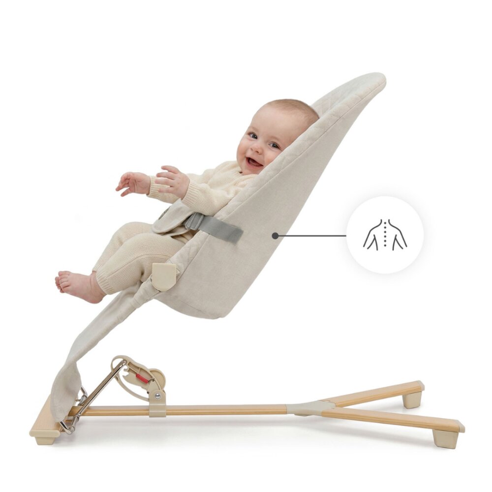 KINDERKRAFT Balansoar pliabil Mimi WoodBeige spatar reglabil bara cu jucarii