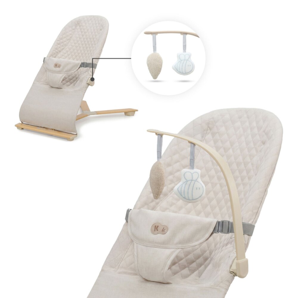 KINDERKRAFT Balansoar pliabil Mimi WoodBeige spatar reglabil bara cu jucarii