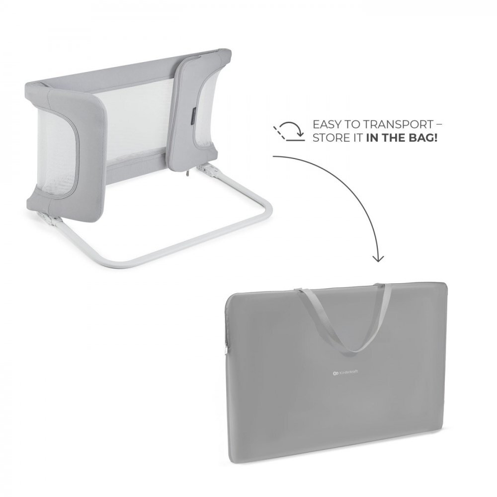 KINDERKRAFT Bariera de pat guard and dream light grey