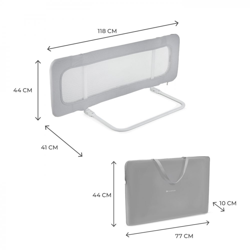 KINDERKRAFT Bariera de pat guard and dream light grey
