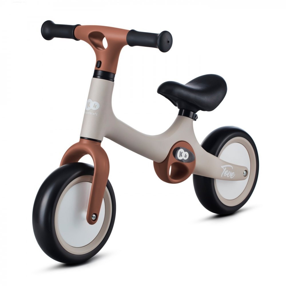 KINDERKRAFT Bicicleta copii fara pedale Tove desert beige 8 inch roti spuma EVA scaun reglabil 31-345 cm greutate redusa manere de transport Unghi de viraj limitat varsta 2-4 ani