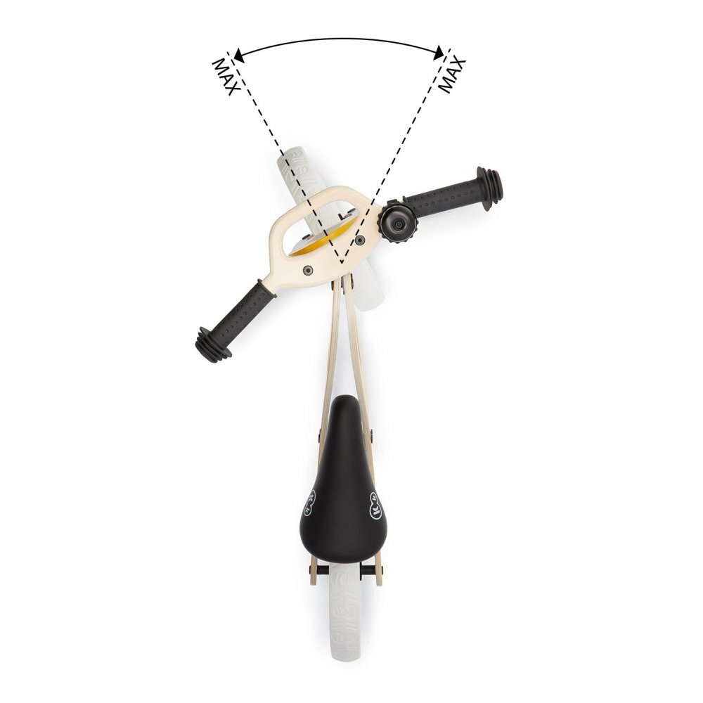 KINDERKRAFT Bicicleta de echilibru din lemn Uniq Honey cu scaun moale reglabil roti din spuma EVA maner pentru transport pana la 35 kg