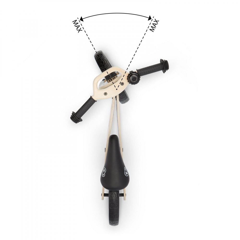 KINDERKRAFT Bicicleta de echilibru din lemn Uniq Natural cu scaun moale reglabil roti din spuma EVA maner pentru transport pana la 35 kg