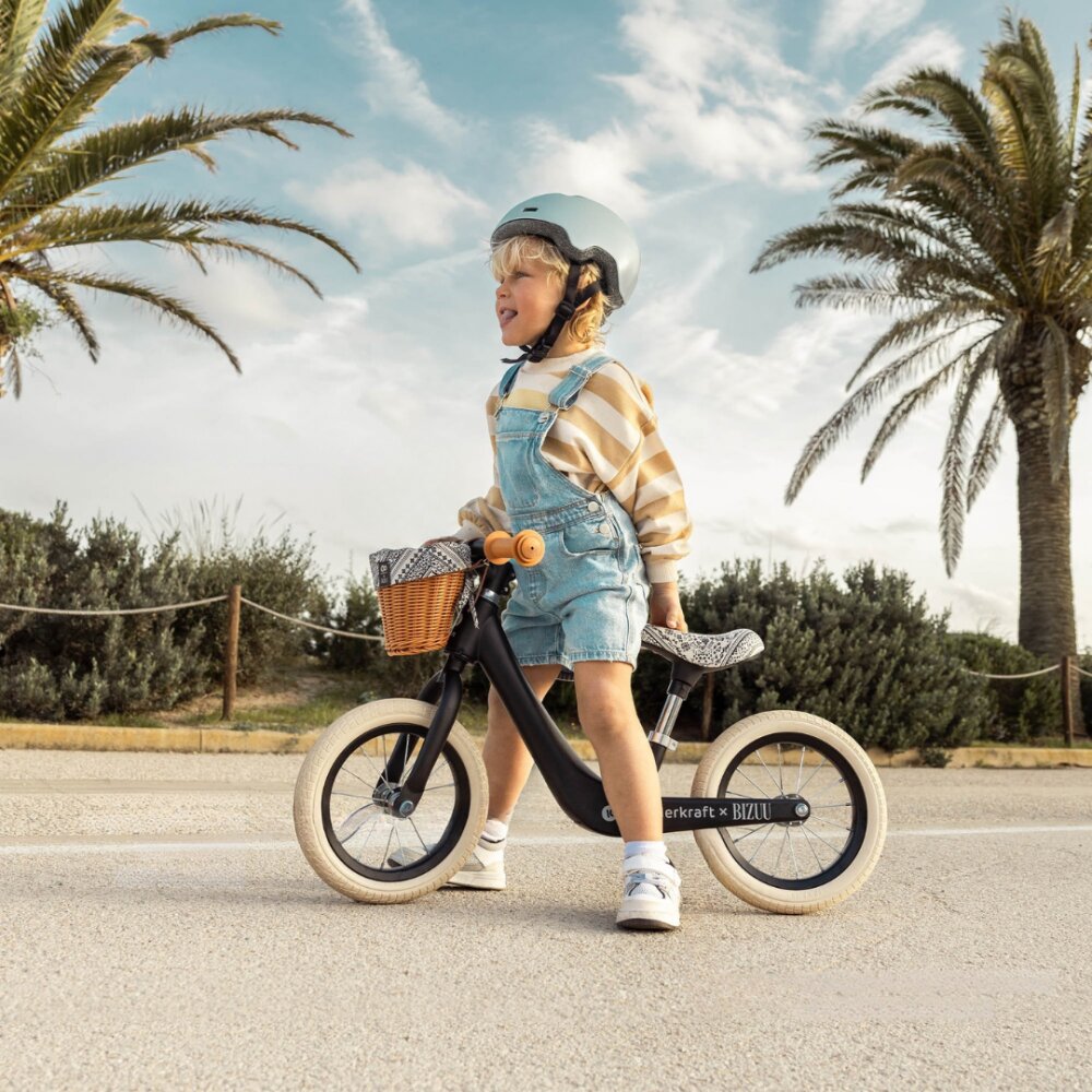 KINDERKRAFT Bicicleta de echilibru Rapid 2 Bizuu Beige cadru din aliaj de magneziu scaun reglabil clopotel si cos pentru jucarii