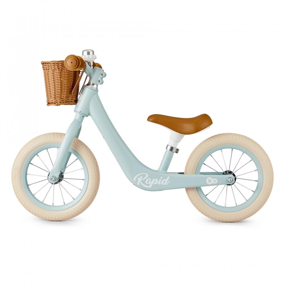 KINDERKRAFT Bicicleta de echilibru Rapid 2 Blue Breeze cadru din aliaj de magneziu scaun reglabil clopotel si cos pentru jucarii