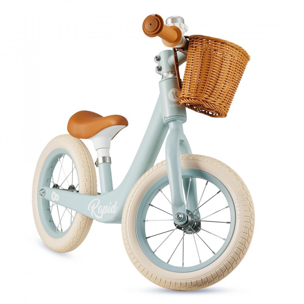 KINDERKRAFT Bicicleta de echilibru Rapid 2 Blue Breeze cadru din aliaj de magneziu scaun reglabil clopotel si cos pentru jucarii