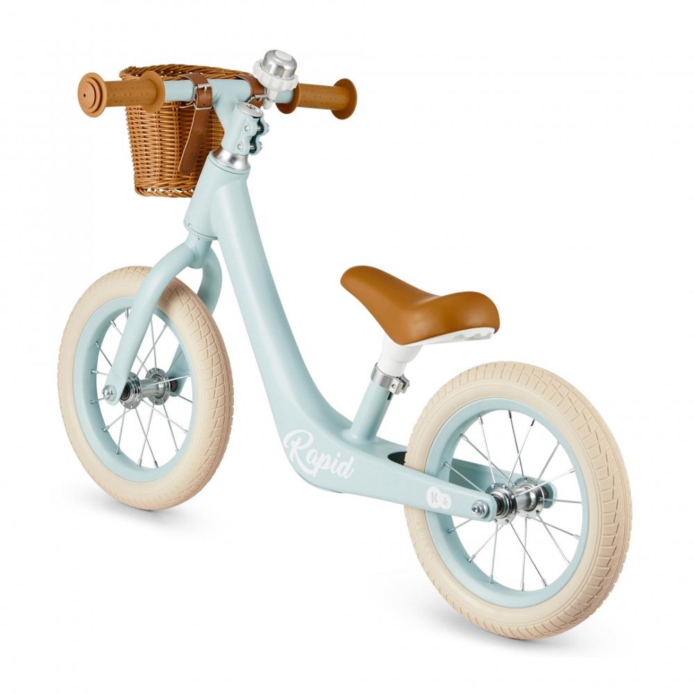 KINDERKRAFT Bicicleta de echilibru Rapid 2 Blue Breeze cadru din aliaj de magneziu scaun reglabil clopotel si cos pentru jucarii