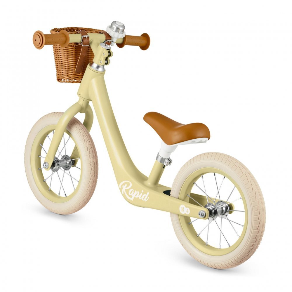 KINDERKRAFT Bicicleta de echilibru Rapid 2 Green cadru din aliaj de magneziu scaun reglabil clopotel si cos pentru jucarii