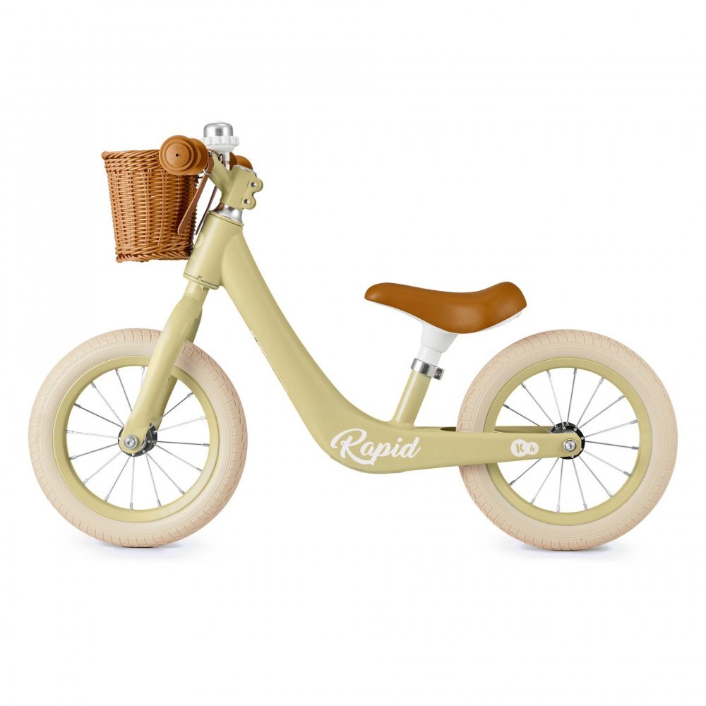 KINDERKRAFT Bicicleta de echilibru Rapid 2 Green cadru din aliaj de magneziu scaun reglabil clopotel si cos pentru jucarii