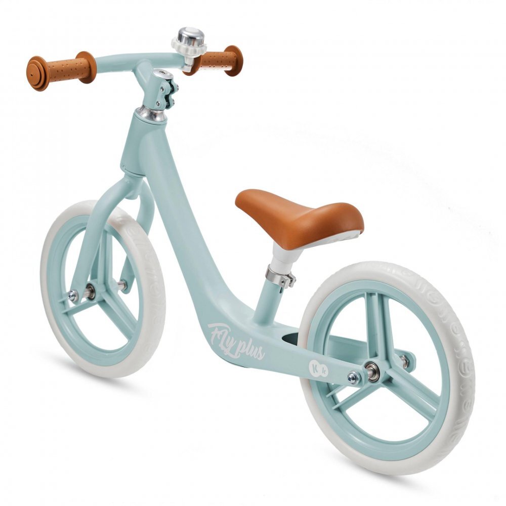 KINDERKRAFT Bicicleta fara pedale Fly Plus Baby Blue cu scaun reglabil pe inaltime cadru usor din magneziu roti din spuma Eva sarcina maxima 35 kg