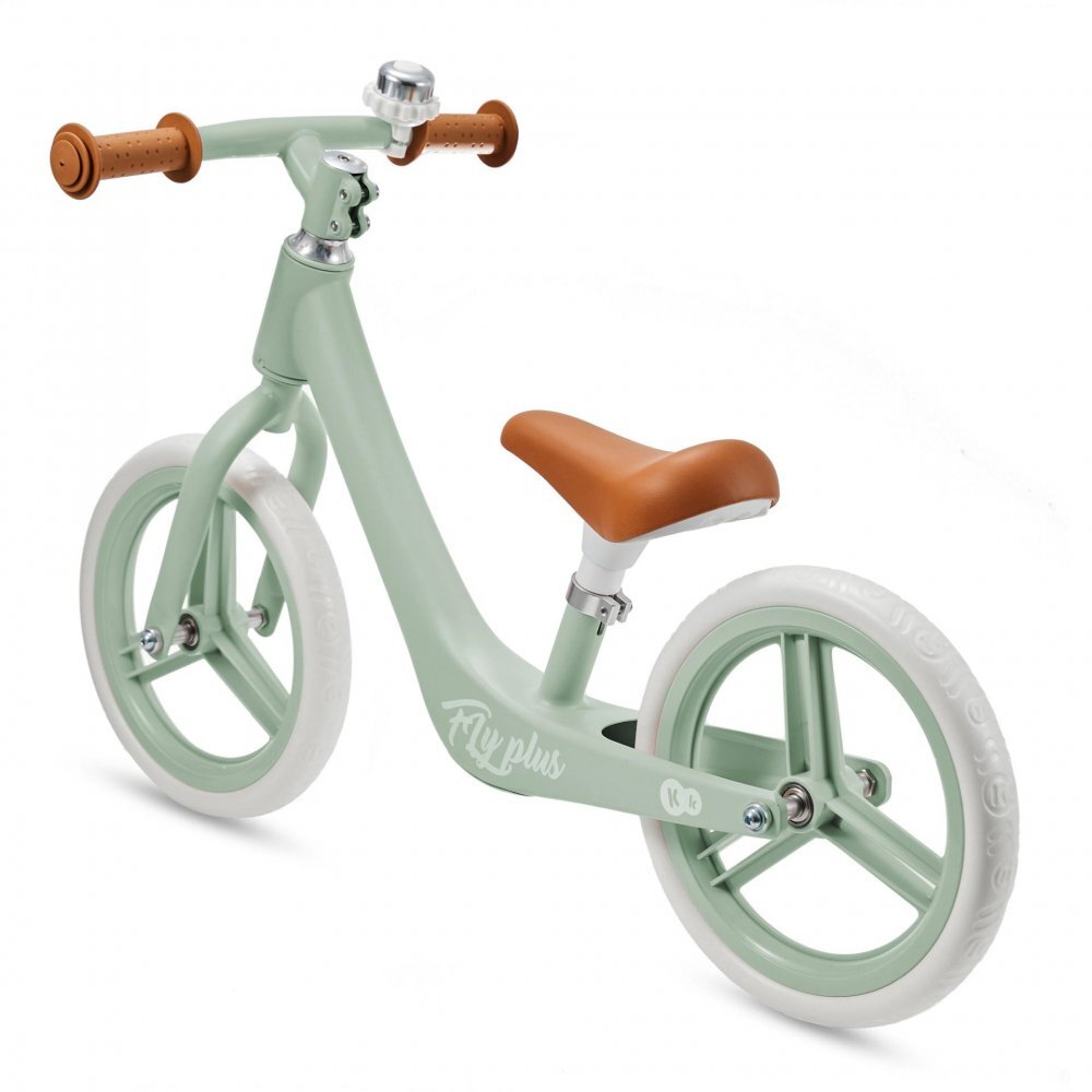 KINDERKRAFT Bicicleta fara pedale Fly Plus Fresh Mint cu scaun reglabil pe inaltime cadru usor din magneziu roti din spuma Eva sarcina maxima 35 kg