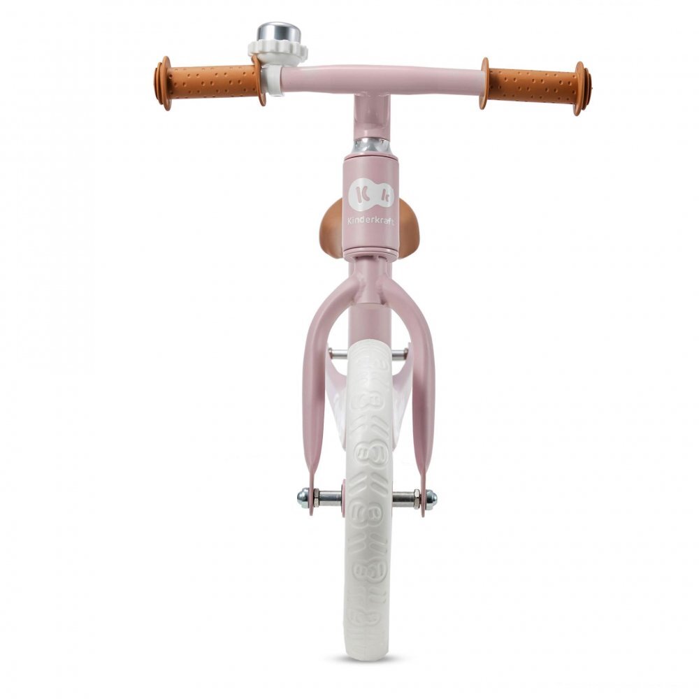 KINDERKRAFT Bicicleta fara pedale Fly Plus Powder Pink cu scaun reglabil pe inaltime cadru usor din magneziu roti din spuma Eva sarcina maxima 35 kg