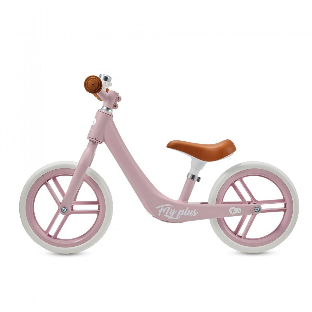 KINDERKRAFT Bicicleta fara pedale Fly Plus Powder Pink cu scaun reglabil pe inaltime cadru usor din magneziu roti din spuma Eva sarcina maxima 35 kg