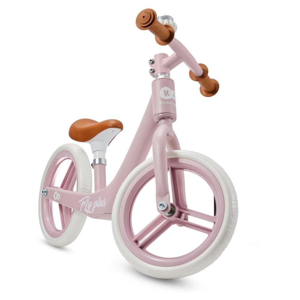 KINDERKRAFT Bicicleta fara pedale Fly Plus Powder Pink cu scaun reglabil pe inaltime cadru usor din magneziu roti din spuma Eva sarcina maxima 35 kg