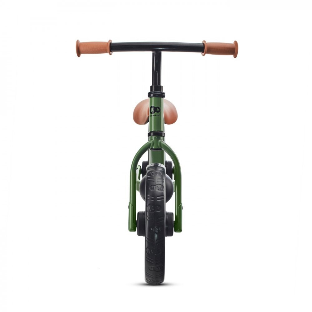 KINDERKRAFT Bicicleta pentru copii copii 2Way Next Light Green 10 inch scaun reglabil de la 31-39 cm roti spuma EVA ghidon reglabil pentru copii de la 2 ani pana la 35 kg unghi de viraj limitat