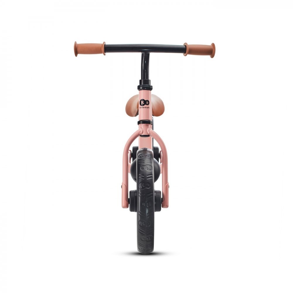 KINDERKRAFT Bicicleta pentru copii copii 2Way Next Rose Pink 10 inch scaun reglabil de la 31-39 cm roti spuma EVA ghidon reglabil pentru copii de la 2 ani pana la 35 kg unghi de viraj limitat