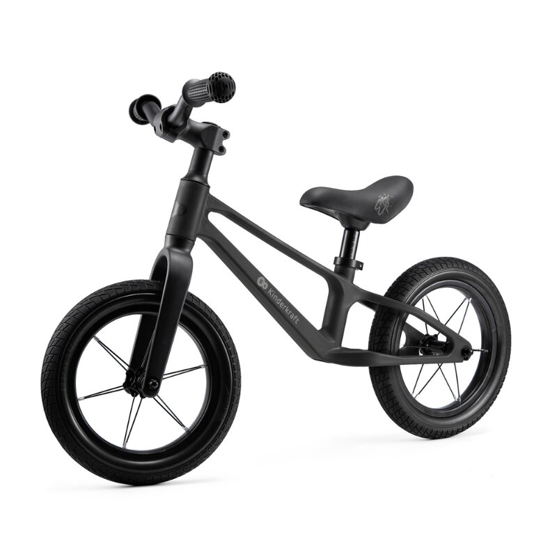 KINDERKRAFT Bicicleta pentru copii Eter Black fara pedale roti 12 inch scaun ergonomic reglabil greutate admisa 35 kg