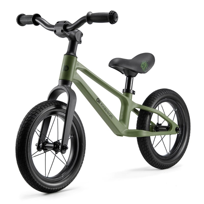 KINDERKRAFT Bicicleta pentru copii Eter Green fara pedale roti 12 inch scaun ergonomic reglabil greutate admisa 35 kg