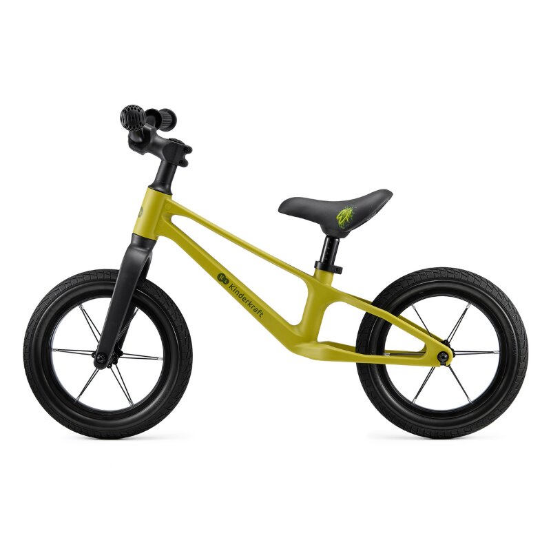 KINDERKRAFT Bicicleta pentru copii Eter Lime fara pedale roti 12 inch scaun ergonomic reglabil greutate admisa 35 kg