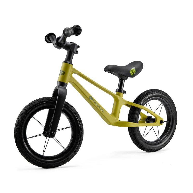 KINDERKRAFT Bicicleta pentru copii Eter Lime fara pedale roti 12 inch scaun ergonomic reglabil greutate admisa 35 kg