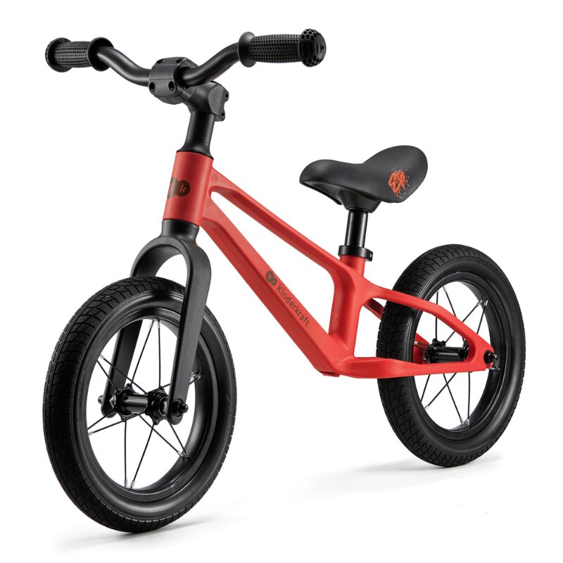 KINDERKRAFT Bicicleta pentru copii Eter Red fara pedale roti 12 inch scaun ergonomic reglabil greutate admisa 35 kg