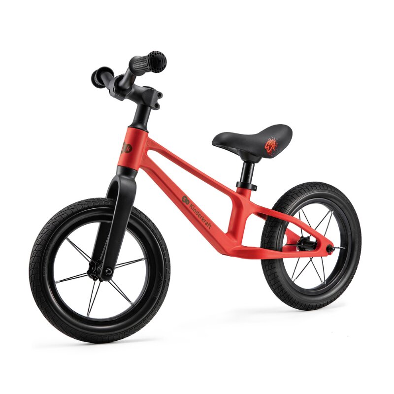 KINDERKRAFT Bicicleta pentru copii Eter Red fara pedale roti 12 inch scaun ergonomic reglabil greutate admisa 35 kg