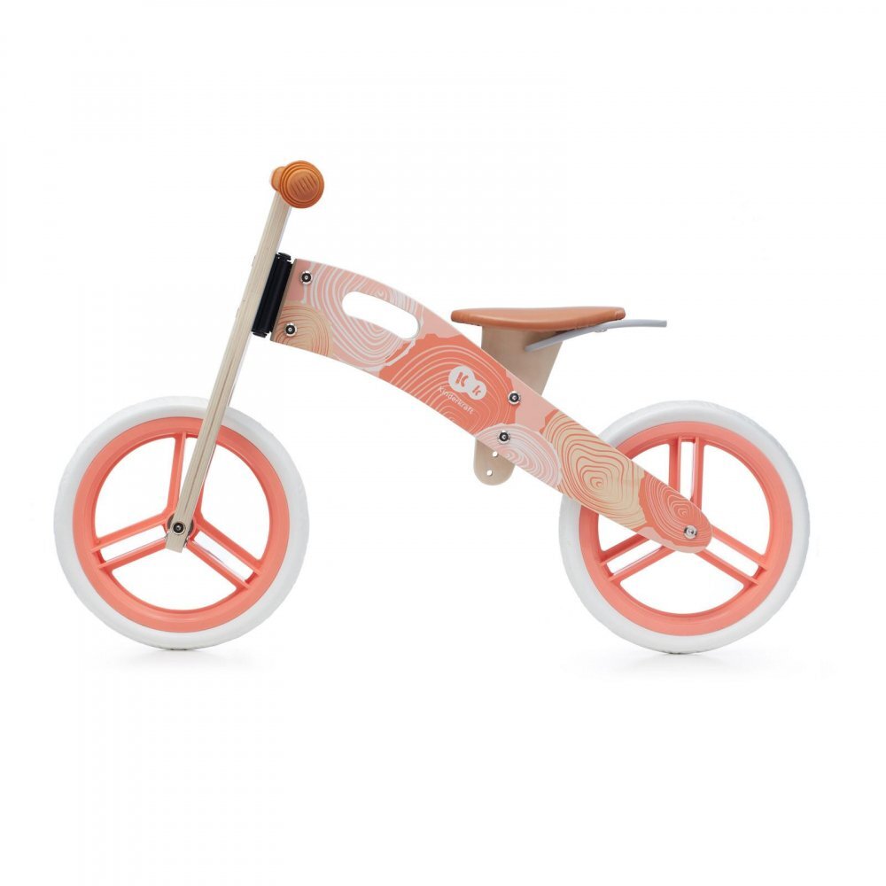 KINDERKRAFT Bicicleta pentru copii Runner Coral din lemn roti 12 inch din spuma EVA greutate admisa 35 kg