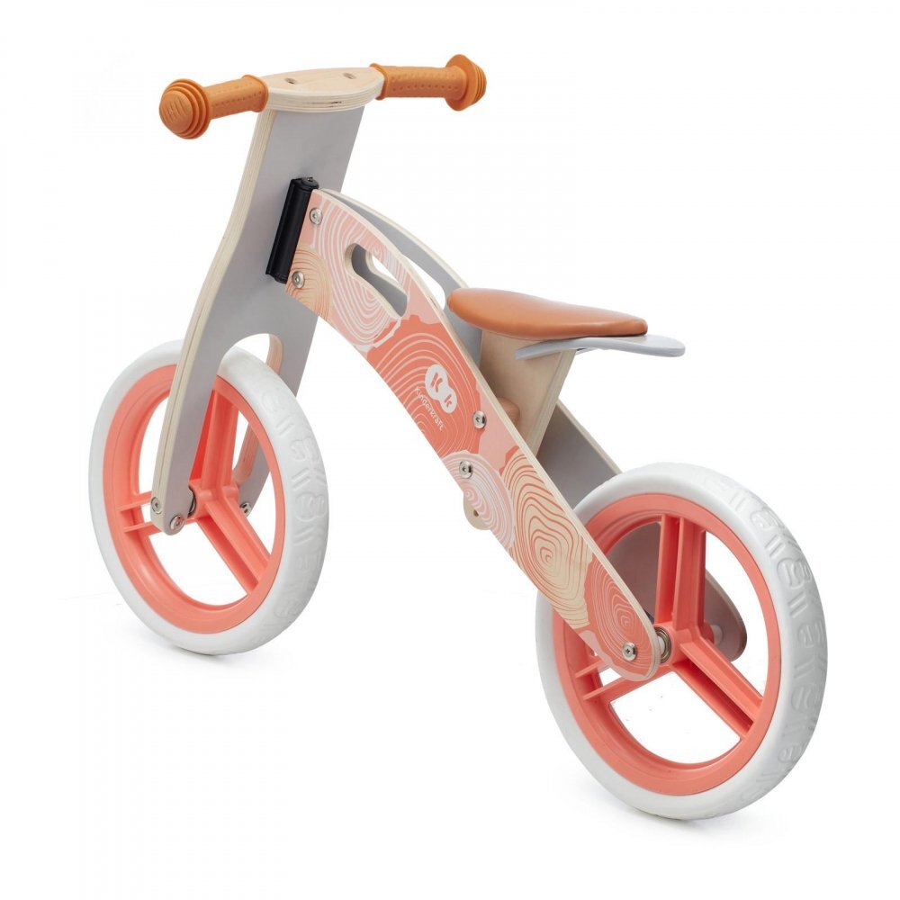 KINDERKRAFT Bicicleta pentru copii Runner Coral din lemn roti 12 inch din spuma EVA greutate admisa 35 kg