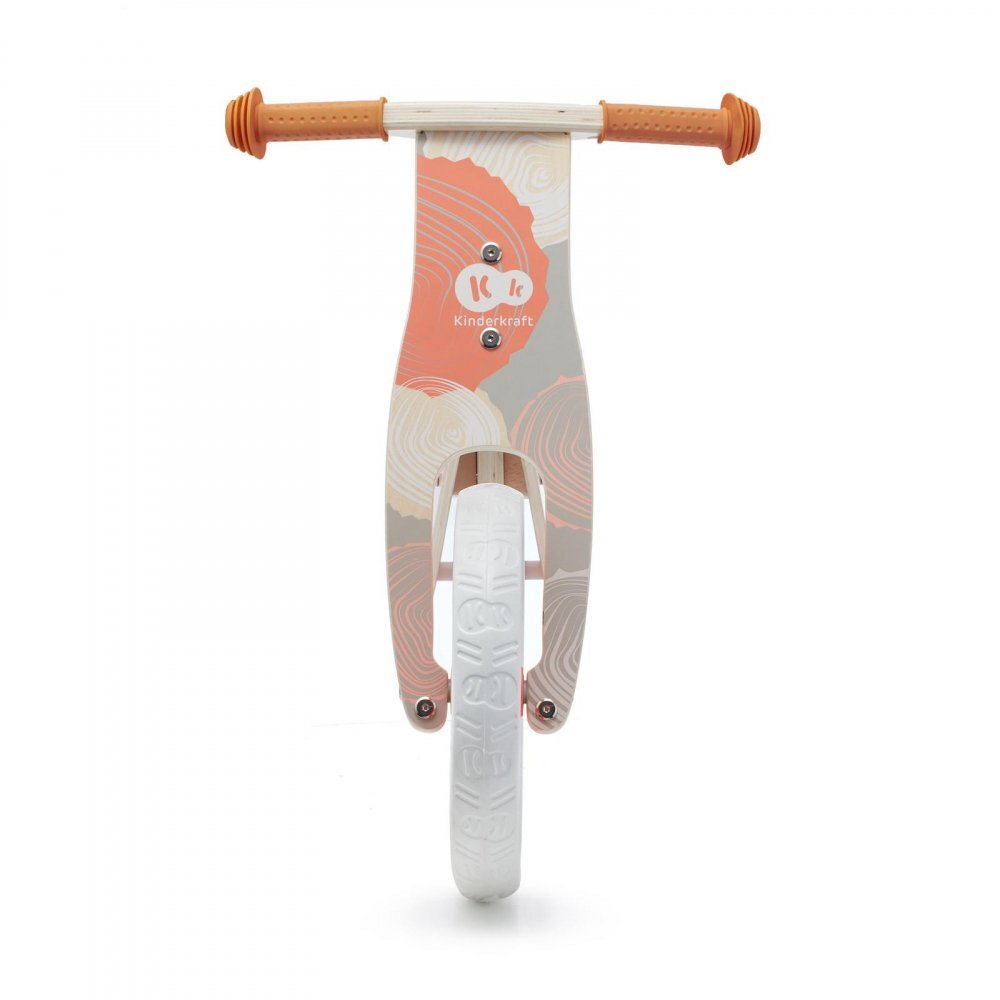 KINDERKRAFT Bicicleta pentru copii Runner Coral din lemn roti 12 inch din spuma EVA greutate admisa 35 kg