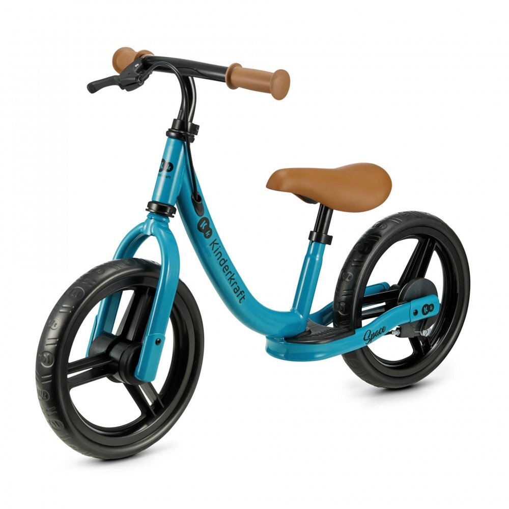 KINDERKRAFT Bicicleta pentru copii Space Deep Blue fara pedale cu suport picioare frana de mana greutate admisa 35 kg