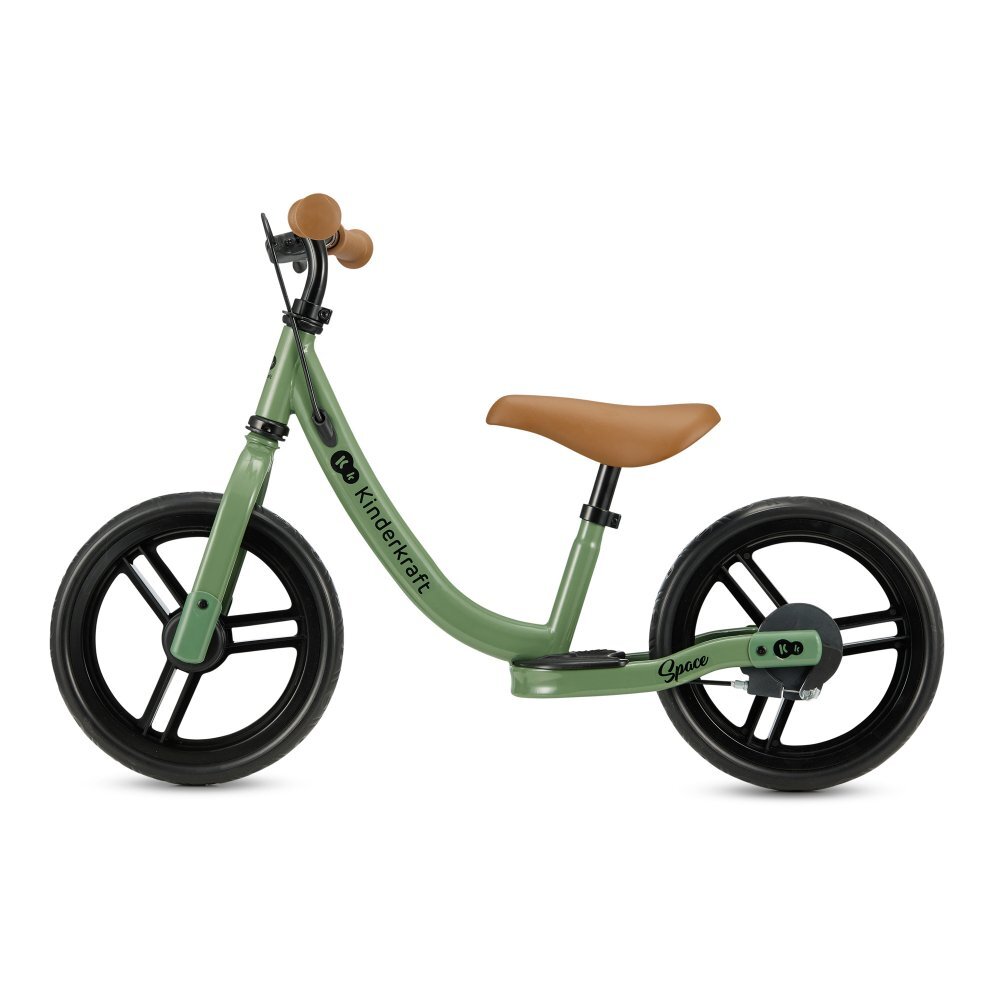 KINDERKRAFT Bicicleta pentru copii Space Light Green fara pedale cu suport picioare frana de mana greutate admisa 35 kg