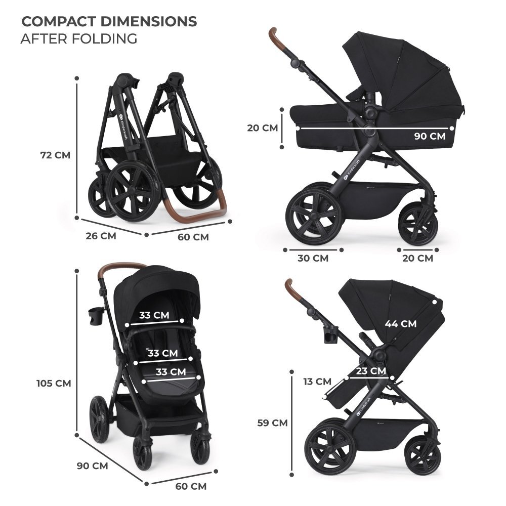 KINDERKRAFT Carucior 3 in 1 A-Tour black
